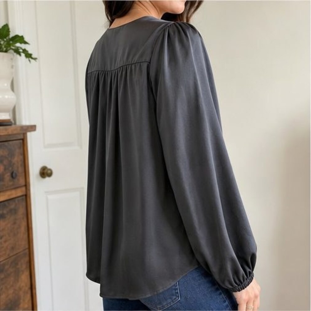 Charcoal Smocked Top - Picture 3 of 6